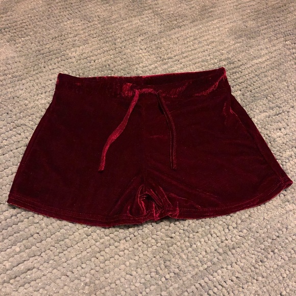 Pants - Woman’s velvet maroon high waist shorts size med